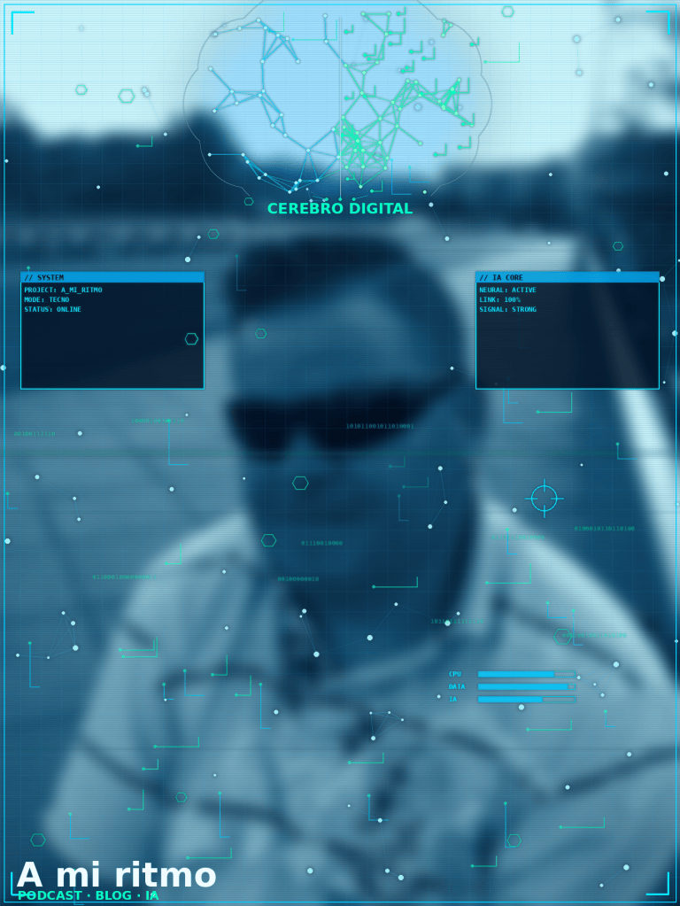 Santi con estilo tecnologico y un cerebro digital, imagen de A mi ritmo